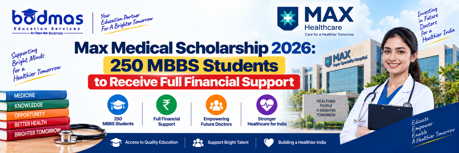 Max Medical Scholarship 2026: 250 MBBS Students to Get Full Financial Support